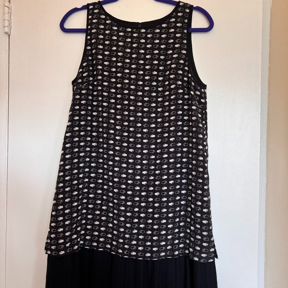 Grey Jason Wu Pleated Ruffle Silk Dress - Size 6 - Monochrome Hands